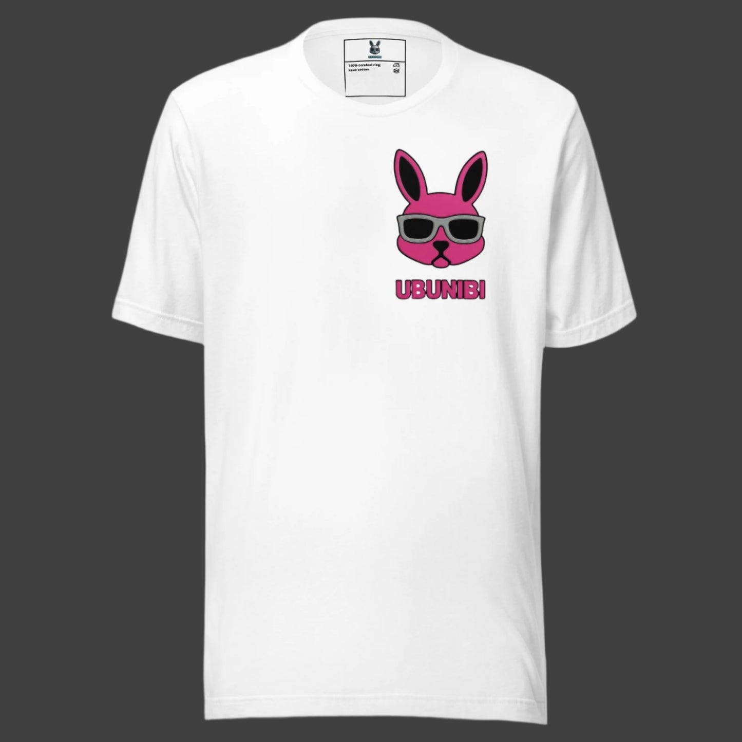 White & Pink UBUNIBI Unisex Sleeve T-shirt