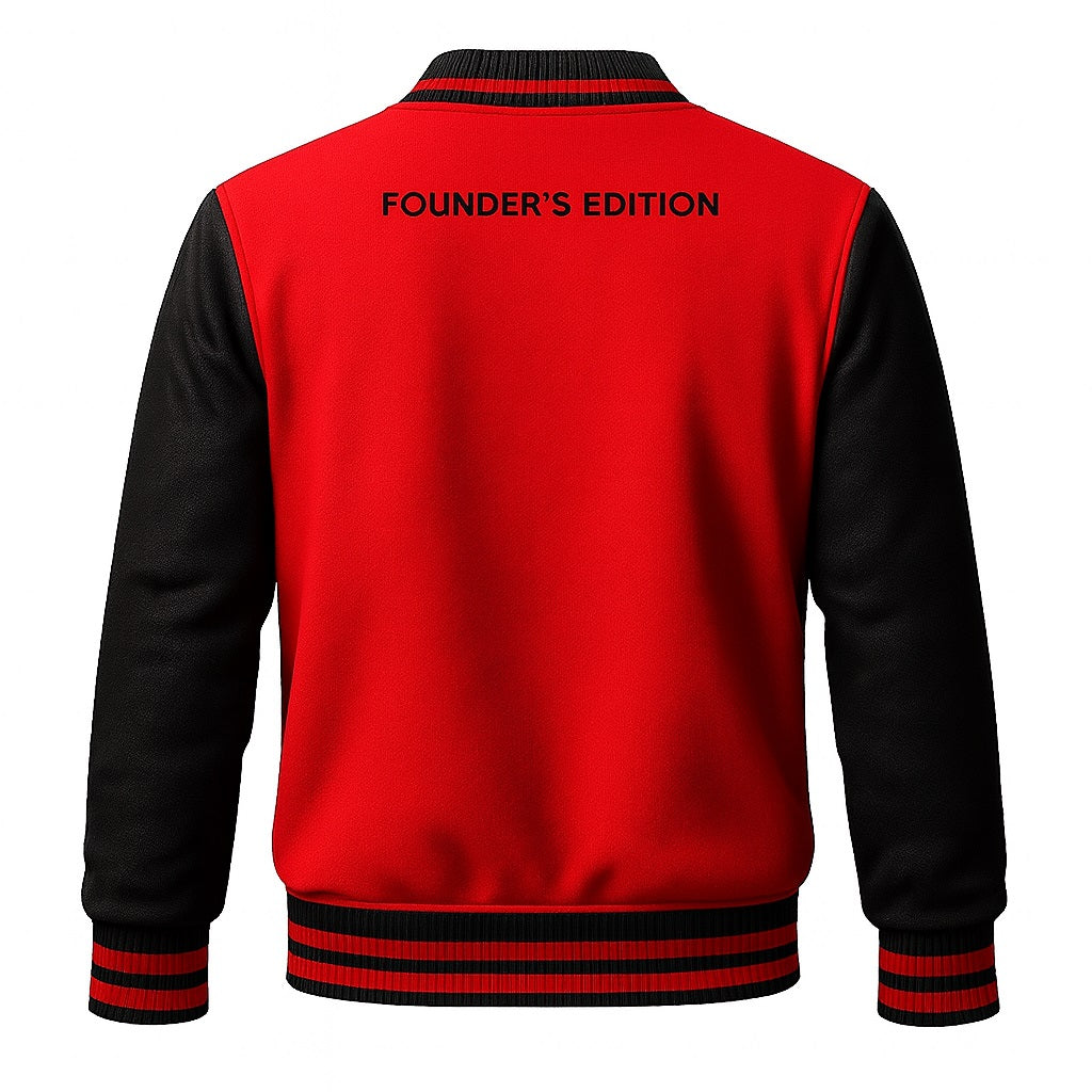 UBUNIBI Founders Edition Varsity Jacket – Black & Red (Limited Series)