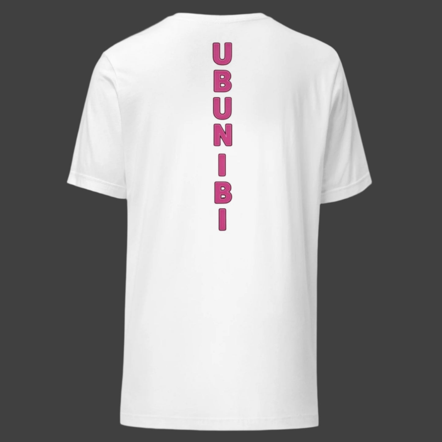 White & Pink UBUNIBI Unisex Sleeve T-shirt