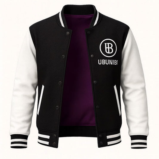 UBUNIBI Founders Edition Varsity Jacket - Black & White (Limited Series)